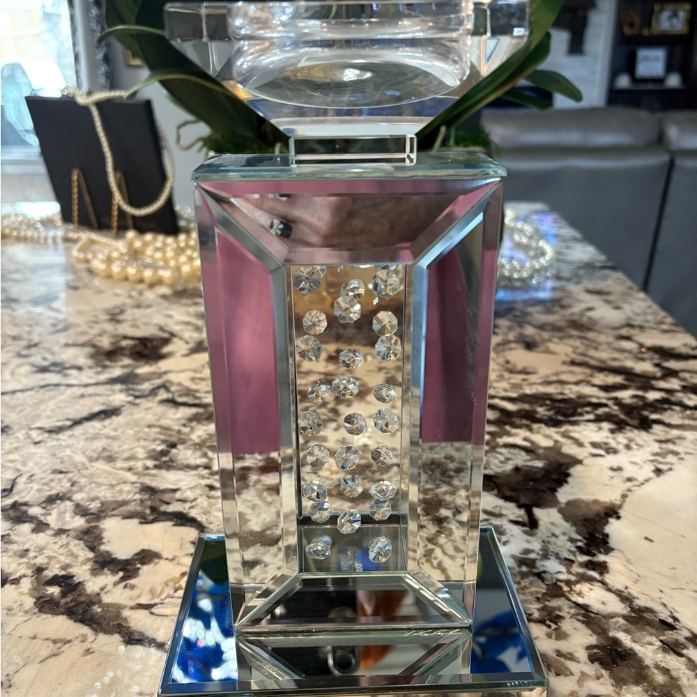 VERY RARE FIND.  Elegant Crystal Candle Holder